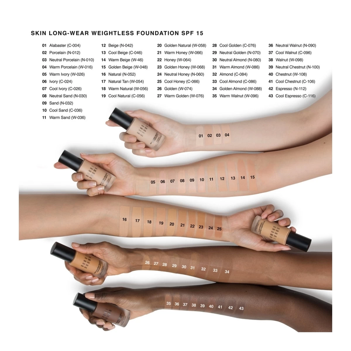 MINI SKIN LONG-WEAR WEIGHTLESS FOUNDATION-Fond De Teint Longue Tenue Ultra-léger Couvrance Parfaite Fini Mat - SPF15 Format Voyage-BOBBI BROWN – Image 4